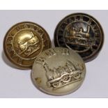 Railway Buttons - Welsh Constituents of the GWR qty 3 comprising: Taff Vale Railway brass 25mm by