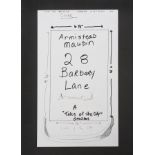 DAVID HOCKNEY British, b. 1937   Armistead   Maupin   Fax   14 by 8 1/2 inches  A fax transmission