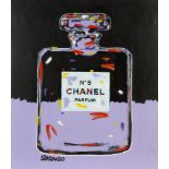 JOHN STANGO  CHANEL  # 5   Acrylic on canvas  30 by 26 inches  Signed to the lower left and on