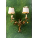 LUISE RAINER PAIR OF GILT METAL WALL SCONCES