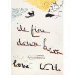 DAVID HOCKNEY - It's Fine Down Here  DAVID HOCKNEY  IT'S   FINE   DOWN   HERE   Acrylic and marker