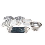 LUISE RAINER GROUP OF SILVERPLATED GLASSWARE
