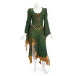 ANN WILSON STAGE AND MAGAZINE COVER WORN DRESS  An emerald green suede dress worn by Ann Wilson on