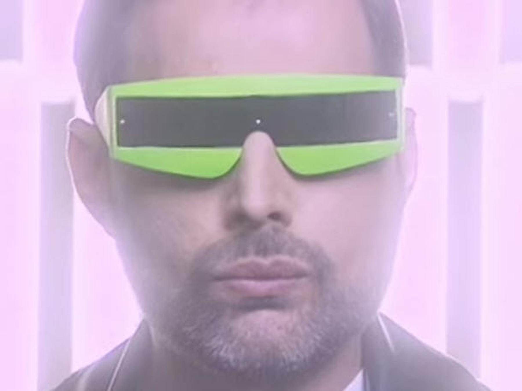 FREDDIE MERCURY "THE INVISIBLE MAN" VIDEO WORN SUNGLASSES  A pair of neon green and black wraparound - Image 6 of 7