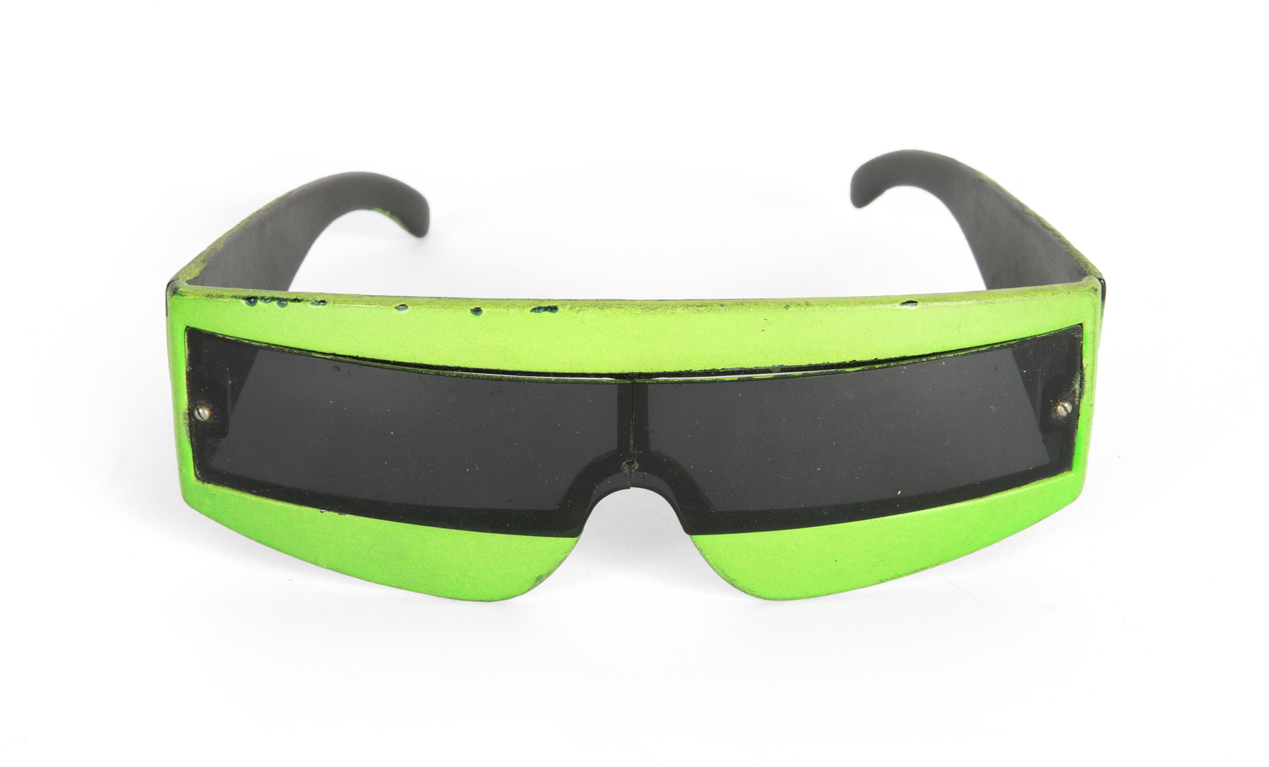 FREDDIE MERCURY "THE INVISIBLE MAN" VIDEO WORN SUNGLASSES  A pair of neon green and black wraparound