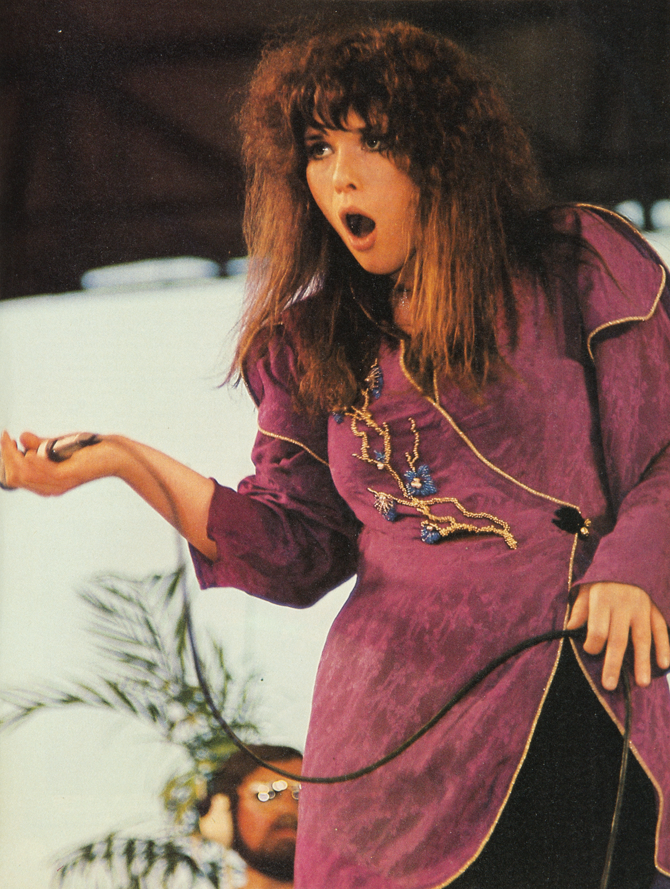 ANN WILSON STAGE AND MAGAZINE WORN BLOUSE WITH MAGAZINE A violet silk custom made blouse stage - Image 2 of 2