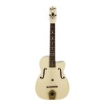 NANCY WILSON MACCAFERRI GUITAR A plastic Maccaferri acoustic guitar in white finish circa 1960s,