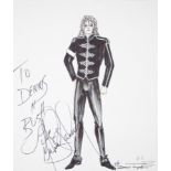 MICHAEL JACKSON SIGNED COSTUME SKETCH An original marker and pencil on paper sketch of Michael