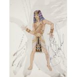 MICHAEL JACKSON SIGNED COSTUME DESIGN An original pencil and gouache on board costume design of