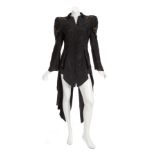 ANN WILSON STAGE JACKET A black silk moire custom made jacket stage worn by Ann Wilson. The fitted