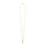 BARBARA BACH TEARDROP NECKLACE A necklace with a gold-plated pear-shape cubic zirconia pendant.