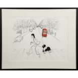 AL HIRSCHFELD (AMERICAN, 1903-2003) Limited edition lithograph of Paul McCartney on Japanese rice