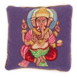 NEEDLEPOINT GANESH PILLOW A modern needlepoint pillow.15 by 15 inches