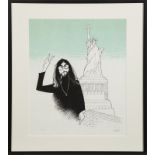 AL HIRSCHFELD (AMERICAN, 1903-2003) Limited edition lithograph of John Lennon on Japanese rice