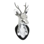 DECORATIVE METAL DEER HEAD On a wall-mount plaque.27 by 9 by 9 inches