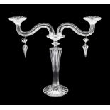 MILLE NUITS BACCARAT CANDELABRA A Baccarat two-light candelabra in original fitted box.Height, 18