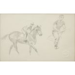 CHARLES BERNARD GARBUTT (AMERICAN, 1900-1975) Horse and rider studies, pencil on paper, with a