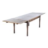 PROVINCIAL EXPANDING TABLE A provincial distressed expanding table.31 by 121 (open) by 36 inches