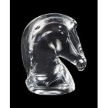 HERMES SAMARCANDE PAPERWEIGHTS Two Hermes horse head paperweights, one in rosewood and the other