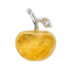 BARBARA BACH SMALL APPLE PIN An 18k white gold and brass Italian apple pin.