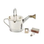 GROUP OF METAL HOUSEHOLD ITEMS Including a Le Prince Jardiniere watering can, hammered metal and