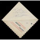 MARILYN MONROE INSCRIBED NAPKIN A Marilyn Monroe inscribed American Airlines napkin that reads "To