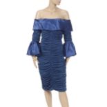 JOAN COLLINS SNICKERS COMMERCIAL DRESS A sapphire blue silk jersey dress worn by Joan Collins in a