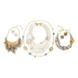JOAN COLLINS ALEXIS BITTAR JEWELRY A collection of four Alexis Bittar necklaces and two pairs of