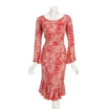 JOAN COLLINS CUSTOM DESIGNED PRINTED SILK DRESSES AND BOOK A pair of custom-made printed silk