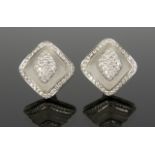 JOAN COLLINS PAIR OF DIAMOND AND ROCK CRYSTAL EAR CLIPS, DESIGNED IN 18K WHITE GOLD  A pair of 18K