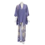 JOAN COLLINS "BANKSY'S COMING FOR DINNER" KIMONO A lavender floral kimono worn by Joan Collins in