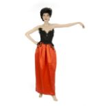 JOAN COLLINS "THE CARTIER AFFAIR" GOWN A black and scarlet evening gown worn by Joan Collins in  The