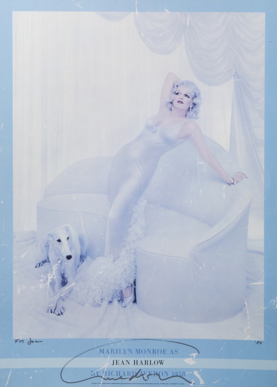 JOAN COLLINS TWO FRAMED POSTERS The first, titled "Marilyn Monroe as Jean Harlow," is from a - Image 2 of 2