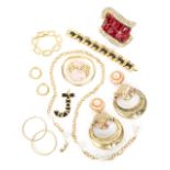 JOAN COLLINS GOLD AND GOLD TONE JEWELRY A collection of gold tone jewelry owned by Joan Collins. The