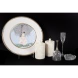 JOAN COLLINS GROUP OF TABLETOP ITEMS Including a Sevenarts "Blossom Umbrella" decorative plate, a