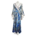 JOAN COLLIN "DECADENCE" KIMONO A custom-made blue silk kimono worn by Joan Collins in  Decadence  (