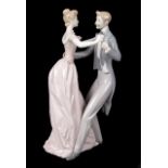 JOAN COLLINS LLADRO "ANNIVERSARY WALTZ" FIGURINE A dancing couple with the blue Lladro backstamp.