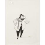 AL HIRSCHFELD (AMERICAN, 1903-2003) "Dom DeLuise" portrayed as Frosch the jailer in  Die