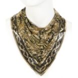 JOAN COLLINS COLLARS A pair of gold tone collars owned by Joan Collins. The first is a mesh collar