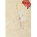KATHARINE HEPBURN ORIGINAL SIGNED WATERCOLOR An original Katharine Hepburn watercolor, gifted to