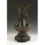 19th C. Japanese Urn Urn, Japan, 19th century, bronze, with sculpted dragon on neck, signed, 17 1/2"