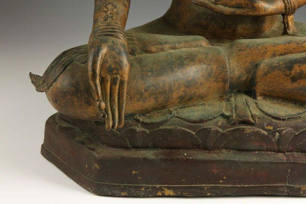 18th C. Cambodian Buddha Seated figure of the Buddha, Cambodia, 18th century, bronze, 21 1/2" h x - Image 6 of 8