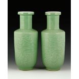 Pair of 19th C. Chinese Vases Pair of vases, China, 19th century, porcelain, with celadon glaze