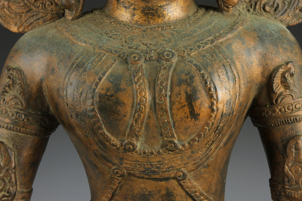 18th C. Cambodian Buddha Seated figure of the Buddha, Cambodia, 18th century, bronze, 21 1/2" h x - Image 4 of 8