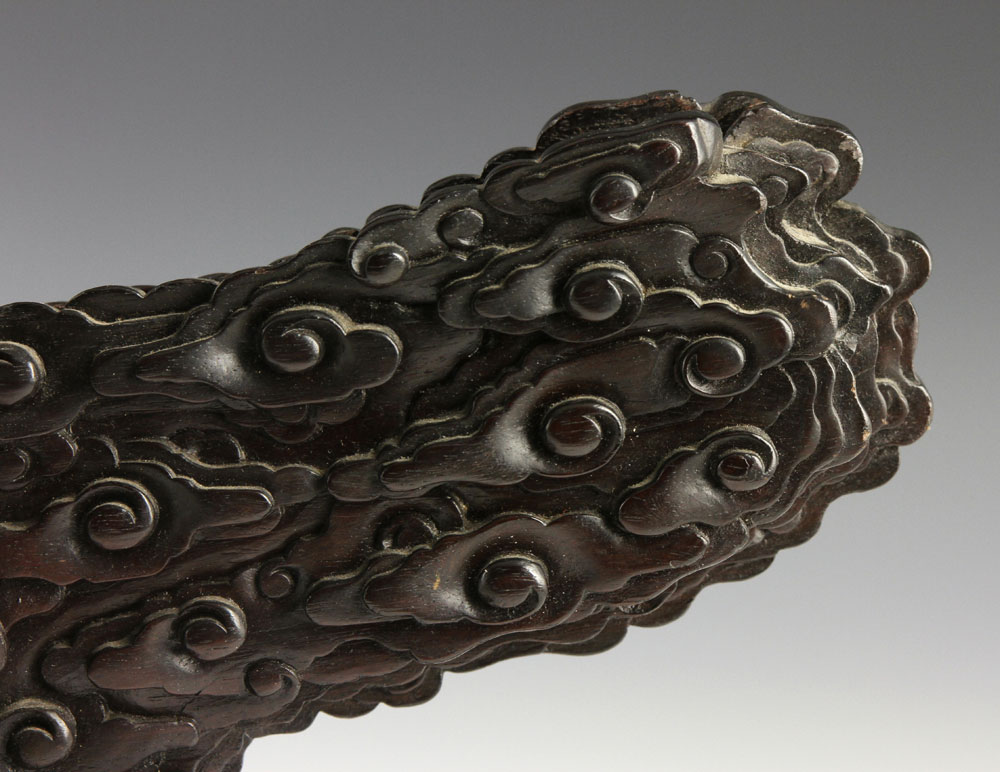 Chinese Charger Stand Charger stand, China, zitan wood, intricately carved with waves, clouds and - Image 10 of 13