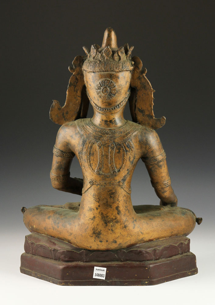 18th C. Cambodian Buddha Seated figure of the Buddha, Cambodia, 18th century, bronze, 21 1/2" h x - Image 2 of 8
