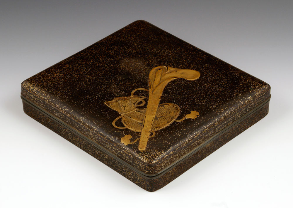 19th C. Scholar's Writing box Scholar's writing box, Japan, 19th century, lacquered wood, 1 3/4" h x - Image 2 of 12