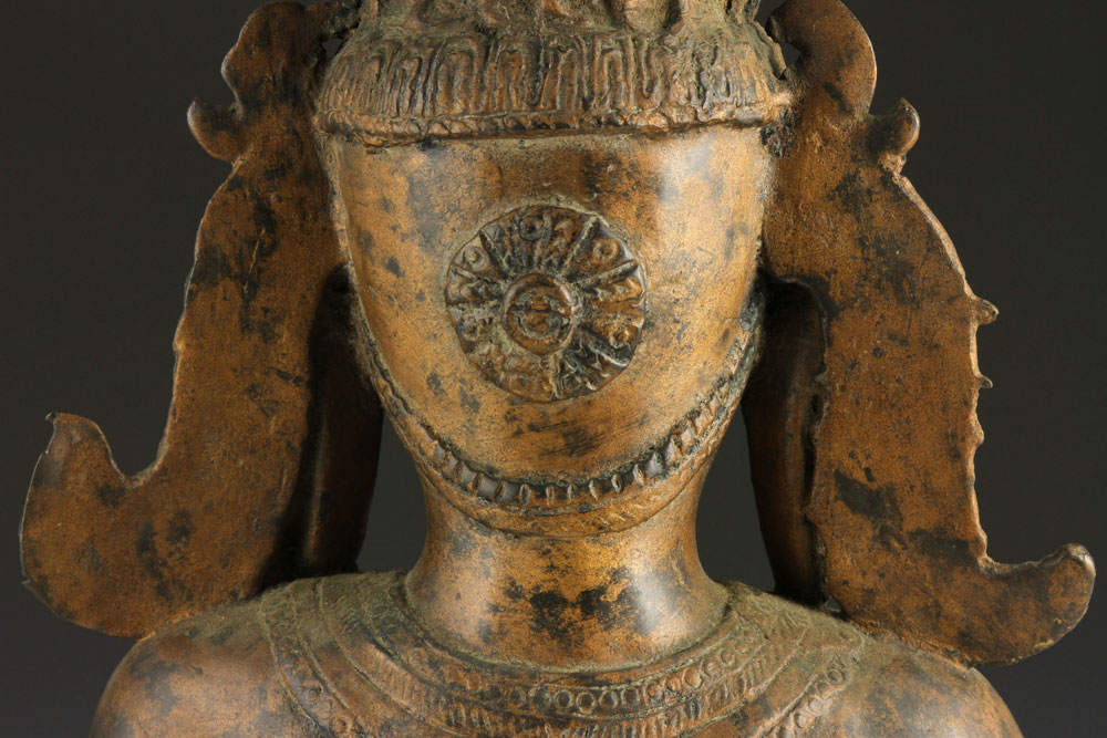 18th C. Cambodian Buddha Seated figure of the Buddha, Cambodia, 18th century, bronze, 21 1/2" h x - Image 7 of 8