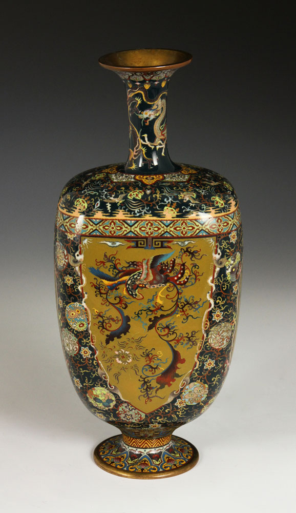 19th C. Japanese Cloissone Vase Vase, Japan, Meiji Period, 19th century, cloisonné over brass,