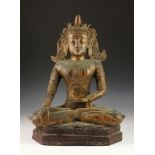 18th C. Cambodian Buddha Seated figure of the Buddha, Cambodia, 18th century, bronze, 21 1/2" h x